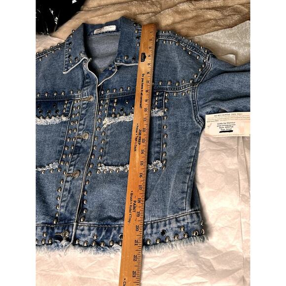 Giddy Up Glamourwomens size small denim jacket studs punk core, edgy, - Picture 4 of 9